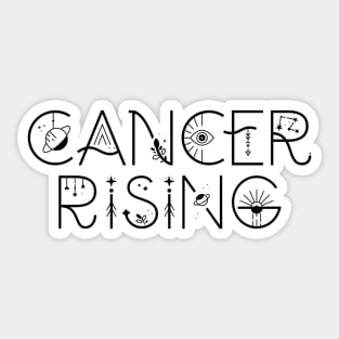 Cancer rising sign celestial typography Sticker